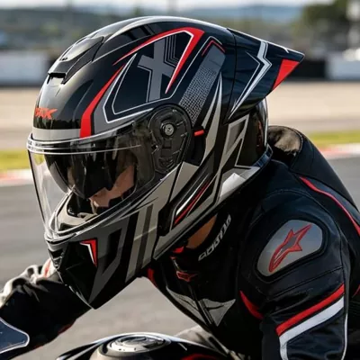 生産ラインからレーサーの頭まで: レーシング ヘルメットのテストの様子